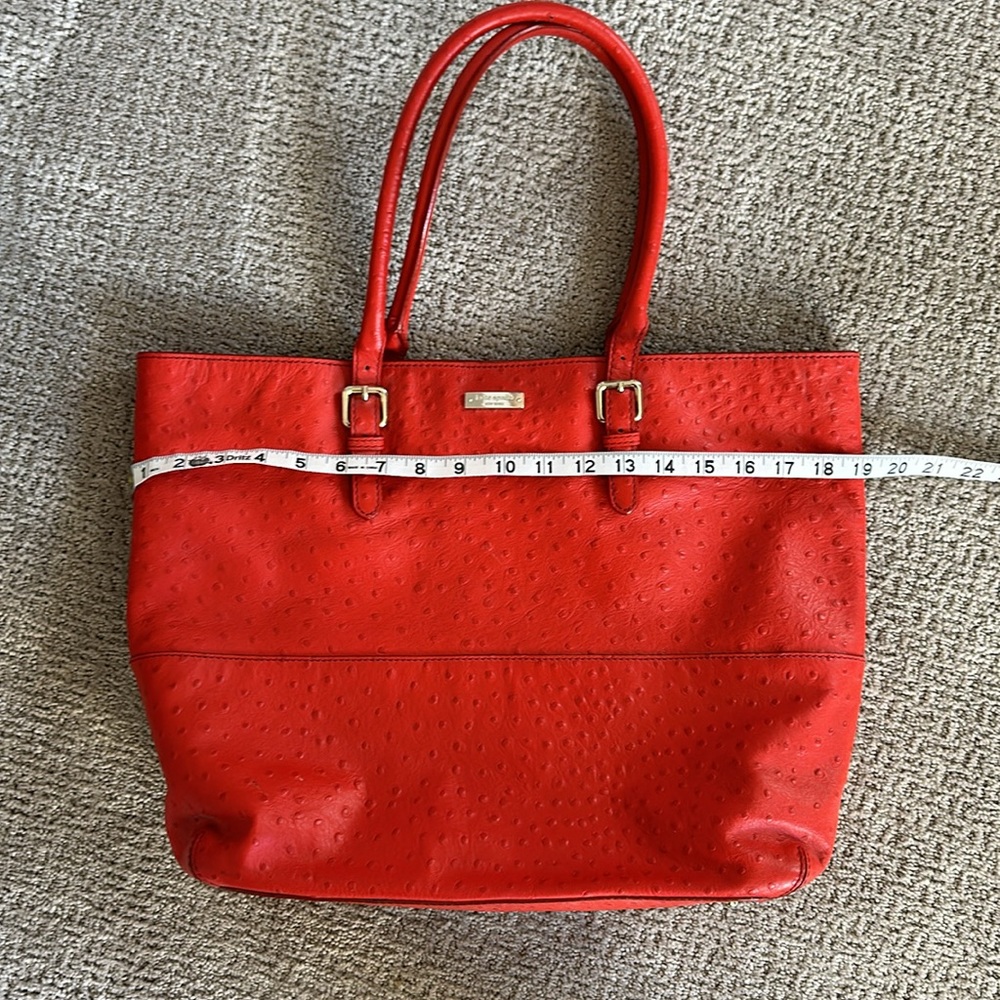 Kate spade red leather tote bag